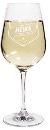 printplanet® Weißweinglas mit Namen Heike graviert - Leonardo® Weinglas mit Gravur - Design Mountain Spring