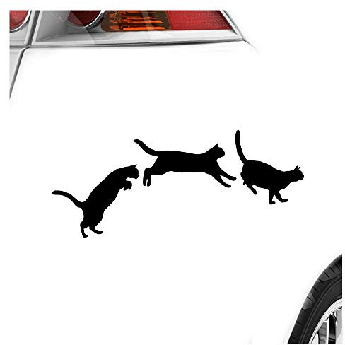 Kiwistar - Autoaufkleber - springende Katzen - Love Heckscheibe - Aufkleber Auto Kfz Fahrrad, LKW, Truck Mofa