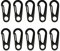 Temlum 3.3 cm Tiny SF Aluminum Carabiner Clip Mini Carabiners Set Spring Snap Keyring Hook for Camping Traveling Hiking Keychains Outdoor Black(10pcs)