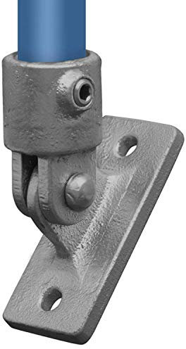 Klemp - Variable-Stütze/Gelenk-Fuss, Rohrverbinder, Boden-Flansch, Temperguss galvanisiert, feuerverzinkt, inkl. Schrauben Typ 51B - 26,9 mm / ¾