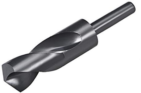 sourcing map Foret Hélicoïdal Mèche à Queue Réduite Tige 30 mm Acier Haute Vitesse 6542 HSS Oxyde Noir avec Tige Droite de 1/2 pouce