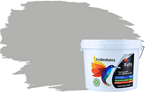 RyFo Colors Seidenlatex Trend Grautöne Delfingrau 3l - bunte Innenfarbe, weitere Grau Farbtöne und Größen erhältlich