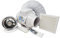 Full Shower Fan Light Kit - 100mm LED Light Chrome & White Bezel for Steam Moist Damp Condensation Control Low Noise Bathroom Toilet En-Suite 4 inch Run on Timer and 4.6w MR 16 4000k 12v Angle Light