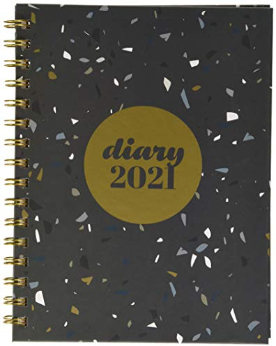 Collins Scandi Terminplaner 2021, A5, Wochenansicht, Terrazzo Black