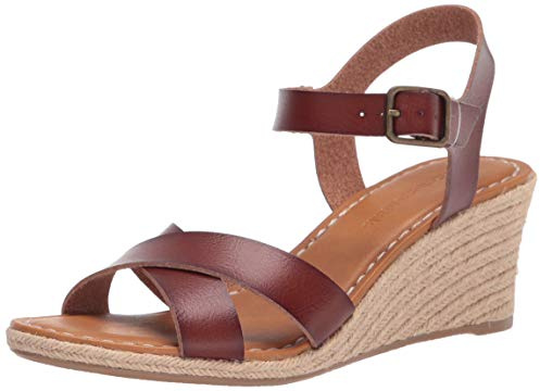 Amazon Essentials Sandalo con Zeppa Espadrillas Donna, Marrone, 37 EU
