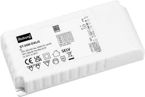 LED Trafo 25W Dimmbar DALI Push Taster (Pri) Ausgang 200mA - 350mA Flickerfree LED Netzteil Treiber Driver Transformator