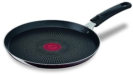 Tefal Resist Intense Crêpepfanne 25 cm, Pancake Pfanne mit Antihaftversiegelung, widerstandsfähig, nicht induktionsgeeignet, Thermo-Signal bei idealer Brattemperatur, einfache Reinigung, D52210