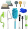 Fensternut-Reinigungsbürsten-Set Magic Gap Cleaner Tool Handheld 12Pcs Professional Jalousien Slot Duster Kit Schiebetür Ecke/Fensterladen/Vorhang/Autoentlüftungen/Klimaanlage