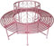 GeKi Trend Baumbank antik pink rosa Metall Schmiedeeisen 360° rund Ø 161 cm Rundbank Baum massiv Parkbank Gartenbank stabil 23 kg
