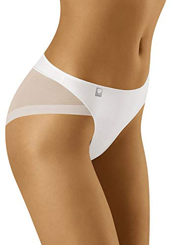 Wolbar Damen Slip Unterwäsche Unterhose Diamond 3517, Weiß,L