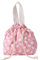 Misichao Bolsa de almuerzo para mujer, reutilizable, de lona, bolsa de almuerzo Bento pequeña con cordón, adecuada para niños, niñas, estudiantes, trabajo, escuela, camping, picnic (conejo rosa)