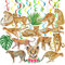 Leoparden-Geparden-Wirbel, hängende Wirbel, 30 Stück, Safari-Dschungel, wilde Tierfolie, Bachläufe, Girlande, Banner, Dekorationen für Kinder, Geburtstagsparty, Babyparty, Feiern, Raumwanddekoration
