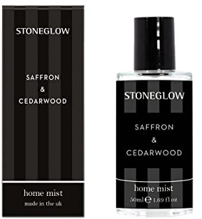 Stoneglow Modern Classics Collection - Saffron & Cedarwood 50ml Scented Home Mist - (Black)
