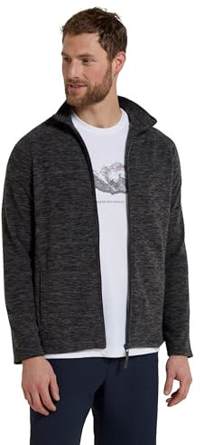 Mountain Warehouse Snowdon Mens Full Zip Fleece - Midlayer Pullover, Breathable Jacket, Soft Outerwear, Smooth Fleece Top - For Spring Summer, Travelling Charcoal XS