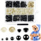 Hengxinc 330 Stück Sicherheitsaugen für Häkeltiere Schwarz Amigurumi Augen 5-12mm Augen zum Basteln Kunststoff Knopfaugen für Häkeltiere mit Unterlegscheiben für Häkeltiere Puppe Marionette Plüschtier