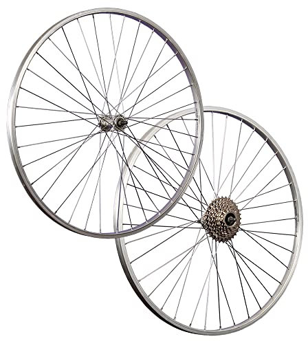 Laufradsatz 28 Zoll rostfreie Speichen Vollachse Shimano Schraubkranz 8 Fach