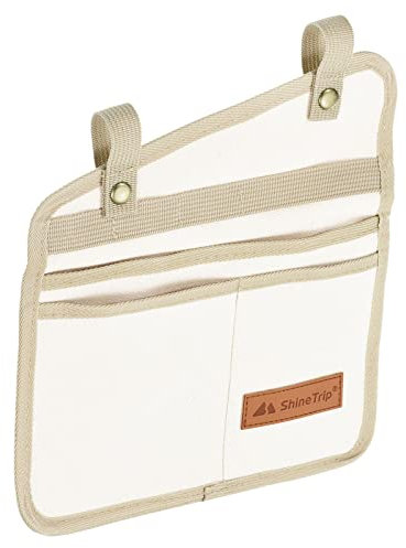 PATIKIL Stuhl Armlehne Organizer Faltstuhl Seitentasche Tragbare Becherhalterung Bücher Snack Lagertasche für Camping Draußen Beige
