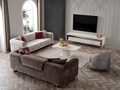 Wohnzimmer Set Sofagarnitur rtv Sideboard Couchtisch Polster Möbel Set 5tlg.
