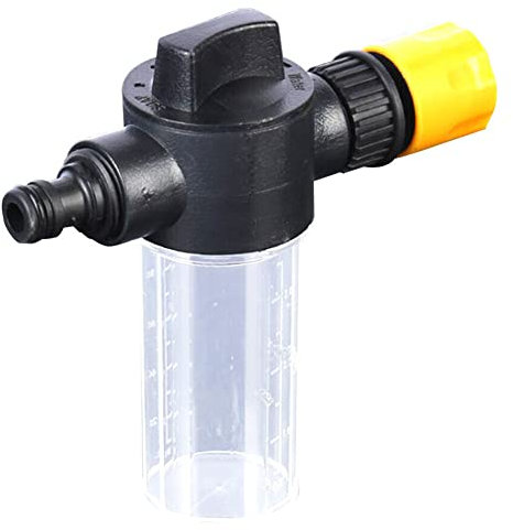 DAZZLEEX Pulverizador de agua de espuma de jardín de 100 ml, manguera de jardín, lanza, limpiador de espuma de lavado de coche, dispensador de jabón, accesorios