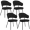 WOLTU 4er Set Esszimmerstühle, Küchenstuhl, Polsterstuhl, Loungesessel, Wohnzimmerstuhl, Design Stuhl, mit Rückenlehne Armlehnen Metallbeinen, gepolstert, Samt, Schwarz, BH389sz-4