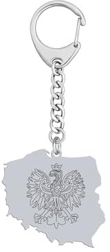 Schlüsselanhänger Silber Karte von Polen