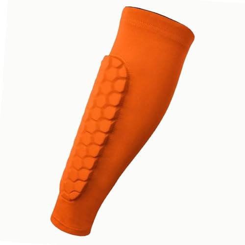 rockible Football Leg Sleeves Soccer Shin Guard Socks Calf Leg Compression Sleeve for Sports, orange XL