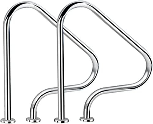 Pimex Mains courantes Main Courante de Piscine 31,5 X 31,5 Rampe d'appui pour entrée de Piscine creusée, Rampe d'escalier antirouille pour Piscine, Conception incurvée Ergonomique