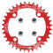 yongness Piñón de una Sola Velocidad para Bicicleta de montaña, Plato de Dientes positivos y Negativos, Plato 104BCD, Anillo de manivela, Plato de aleación de Aluminio Rojo 36T