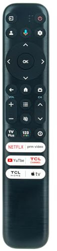 Voice Replace Remote Control Compatible with TCL 43 50 55 65 75 85 S Class S4 Series 4K UHD HDR LED Smart TV with Google TV 43S450G 50S450G 55S450G 58S450G 65S450G 75S450G 85S450G
