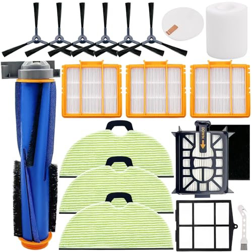 Replacement Parts for Shark AV2610WA RV2610WA Matrix Plus 2- in-1 Robot Vacuum Cleaner,1 Main Brush,3 Filters,3 Mop Pads,6 Side Brushes,1 Pre Filter,1 Filter&1 Pre-Motor Foam&Felt Filter