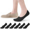 CLOSEMATE Calzini Fantasmini Uomo 6 Paia in Cotone Sneaker Calze Estivi Invisibili Taglio Basso Corti con Antiscivolo Silicone Neri Bianchi(6Nero,Taglia M)