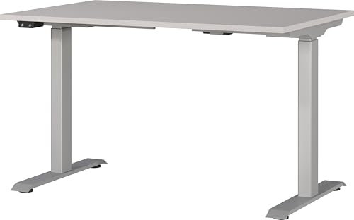 Germania Schreibtisch 7907-643, in Kaschmir/Silber, EL. höhenverstellb., 120 x 120 x 80 cm (BxHxT)