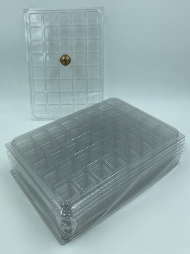 sans Couvercle - 10 Box/collecteurs/Plateaux Plastique Transparents pour Rangement Capsules Champagne / 40 Cases Carrées