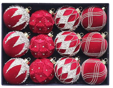 Weihnachtskugeln, Ornamente, 3,15 Zoll, Weihnachtsbaumschmuck, Hängende Weihnachtsornamente für Urlaub, Hochzeit, Party, Heimdekoration (D)