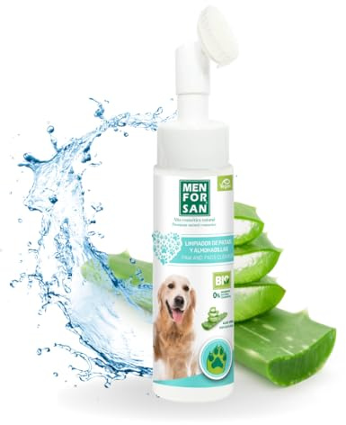 MENFORSAN Limpiador de Patas y Almohadillas en Espuma - Higiene Suave con Aloe Vera 100% Natural - 200 ml