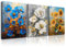 PIY PANTING Peinture Sur Toile De Fleurs, Tableaux De Tournesol, Impression d'Art De Fleurs Blanches, Art Mural En Toile Romantique Pour Chambre à Coucher Salon Entrée, 3x 30x40 cm (90x40 cm)