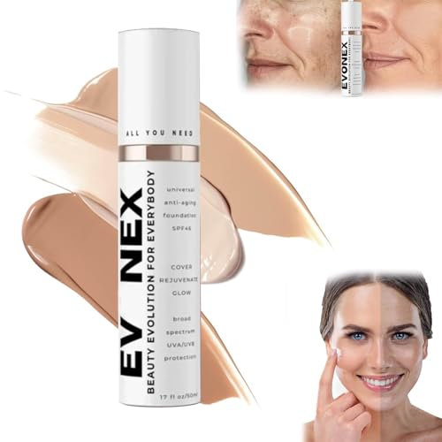 Evonex Age Defy Foundation, Getönte Anti Aging Feuchtigkeitscreme, Foundation Serum für Frauen, Universelle Tönung, Getönter Sonnenschutz für das Gesicht mit Leichter (1PCS)