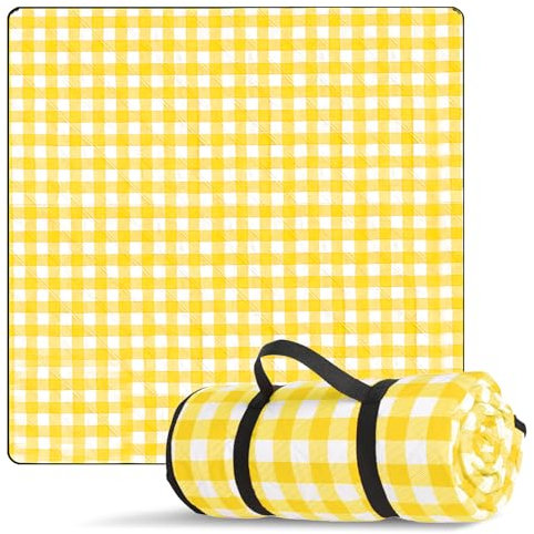 Kyzuzia Picknickdecke 200x200cm,faltbar & tragbar, ideal für Outdoor-Picknick, Strand, Camping & leicht zu tragen, mit Baumwolle gepolstert,Waschbar