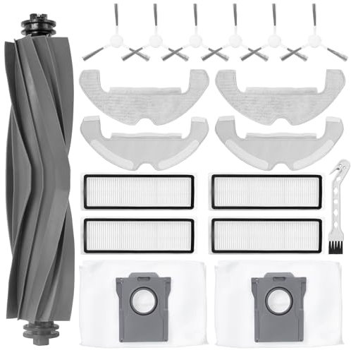 Heykewi Kit di accessori di ricambio per Dreame D10 Plus Gen 2 Aspirapolvere, 1 Spazzola principale, 6 Spazzole laterali, 4 Panni, 4 Filtro, 2 Sacchetto per la polvere, 1 spazzola per la pulizia