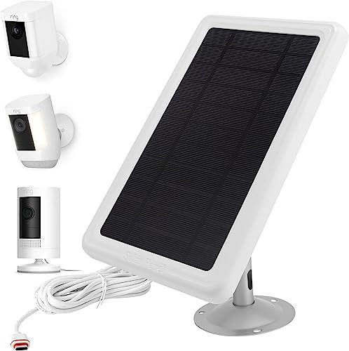 5W Solar Panel Charger for Ring Camera, Compatible with Ring Stick Up Cam/Pro Battery, Spotlight Cam Plus/Pro Battery 10ft Cable -2Pack