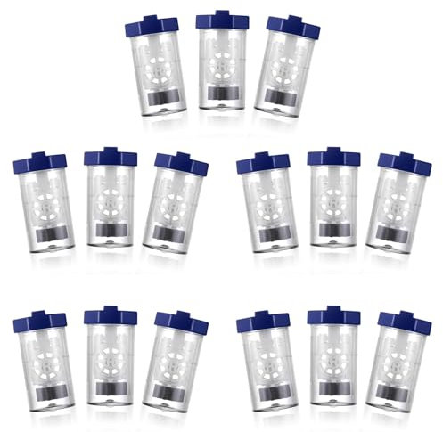 Tuesoa 15 Pieces Hydrogen Peroxide Contact Lens Case Cleaner, Eye Scleral Contact Lens Stiff Clip Washer Machine, Portable