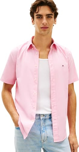 Tommy Hilfiger Herren Flex Poplin Solid S/S Shirt Mw0mw42630 S/S Shirt (1er Pack)