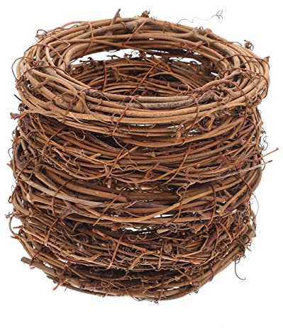 Healifty Rattankranz Aus Naturmaterialien 15cm Selbstgemacht Weihnachtskranz Für Tür Fenster Garten 5 Stück Handgewebte Girlande Als Festdekoration