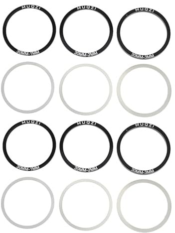MUXSAM 12 Stück 30MM Fahrrad Tretlager-Unterlegscheiben Kurbelgarnitur Unterer Abstandshalter Dichtung Teile für BB86/91/92/BB30/PF30