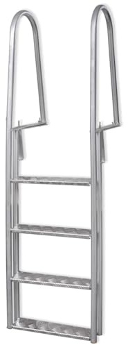 Gecheer Poolleiter/Feder mit 4 Stufen, Aluminium, 167 cm