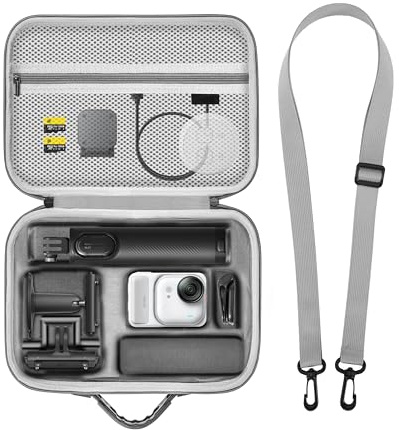 Bärväska för Insta360 GO Ultra, resväska i nylon med skyddsfodral och organiserare för Insta 360 GO Ultra-tillbehör, DIY med stor kapacitet för snabbmonteringsfäste, magnetisk hängsmycke, stativ