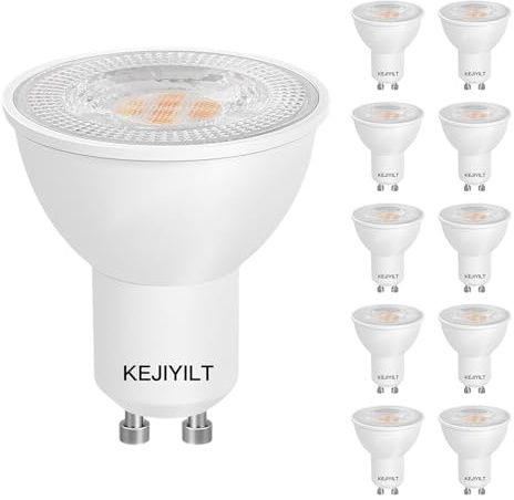 KEJIYILT GU10 LED Warmweiss 7W Lampe, 40° Abstrahlwinkel, Dimmbar Reflektorlampe, Energiesparendes LED Leuchtmittel für Wohnzimmer, Küche, Schlafzimmer, 10 Stück (4000K)