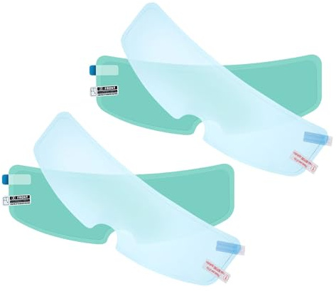 PLAFOPE Universelle Antibeschlagfolie aus Pet Material 4 Stück mit Kratzfester Oberfläche für Motorradhelm Visiere für Sicheres Fahren bei Regen und Nebel