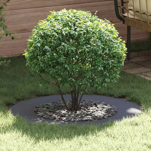 Mandloder 5er Set Baumbegrenzung Ring Anthrazit Ø50 / 80 cm, robuster Stahl für Garten, Beet, Wurzelzone Schutz, langlebiges Pflanzgefäß für Außenbereich, einfache Montage