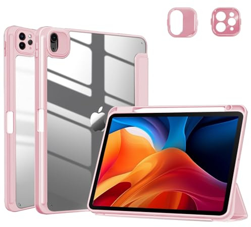 TXWLLIU Hülle für iPad Pro 11 Zoll 2022/2021/2020/2018, Air 11 Zoll M3/M2 2025/2024, iPad Air 5./4. Generation 2022/2020 10,9 Zoll, Ultradünne Leichte Schutzhülle, Auto Sleep/Wake, Rosa